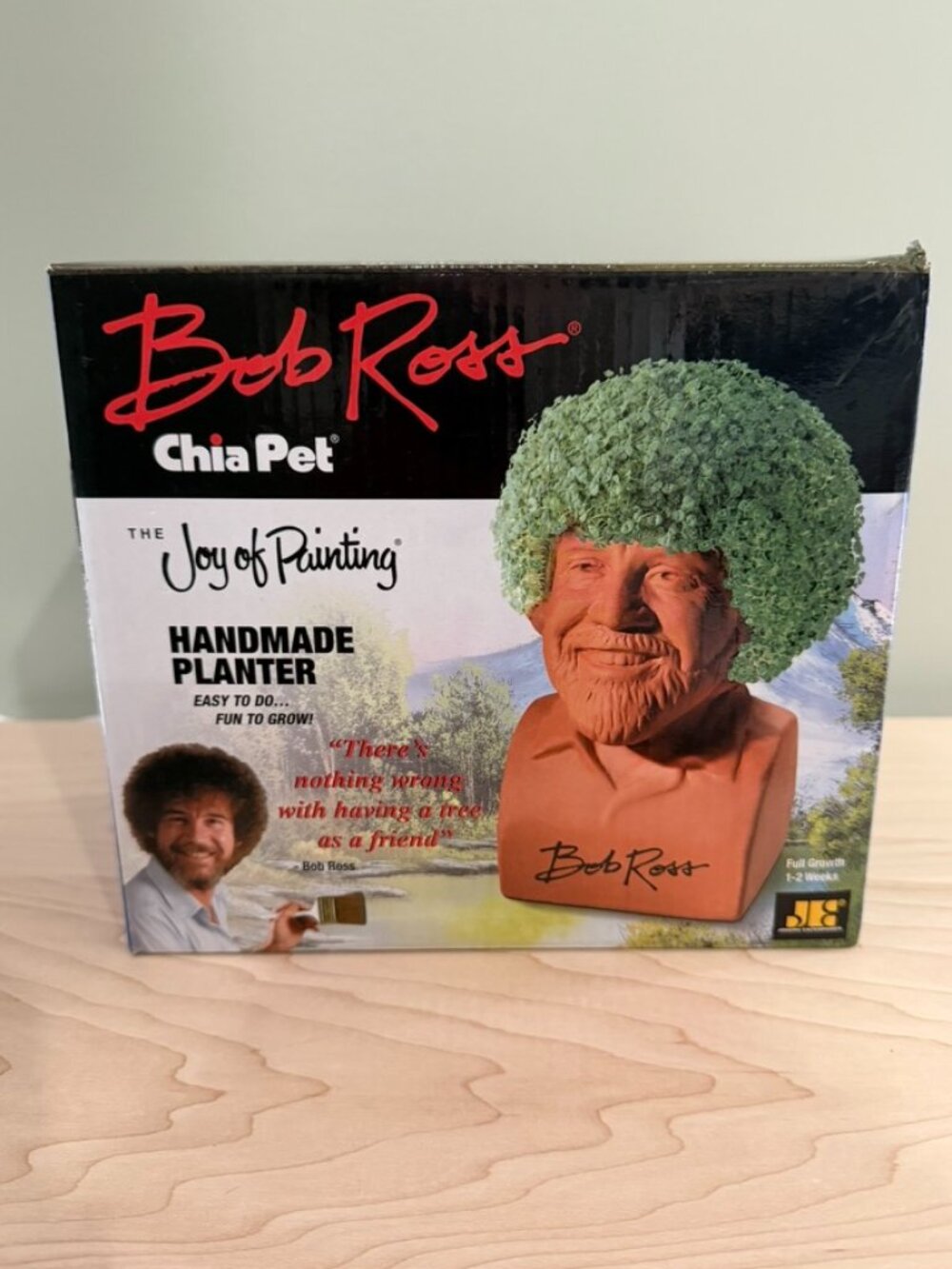 Bob Ross Chia Pet Handmade Planter NIB Joy of Painting Novelty Gift